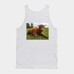 Scottish Highland Cattle Calf 2061 Tank Top